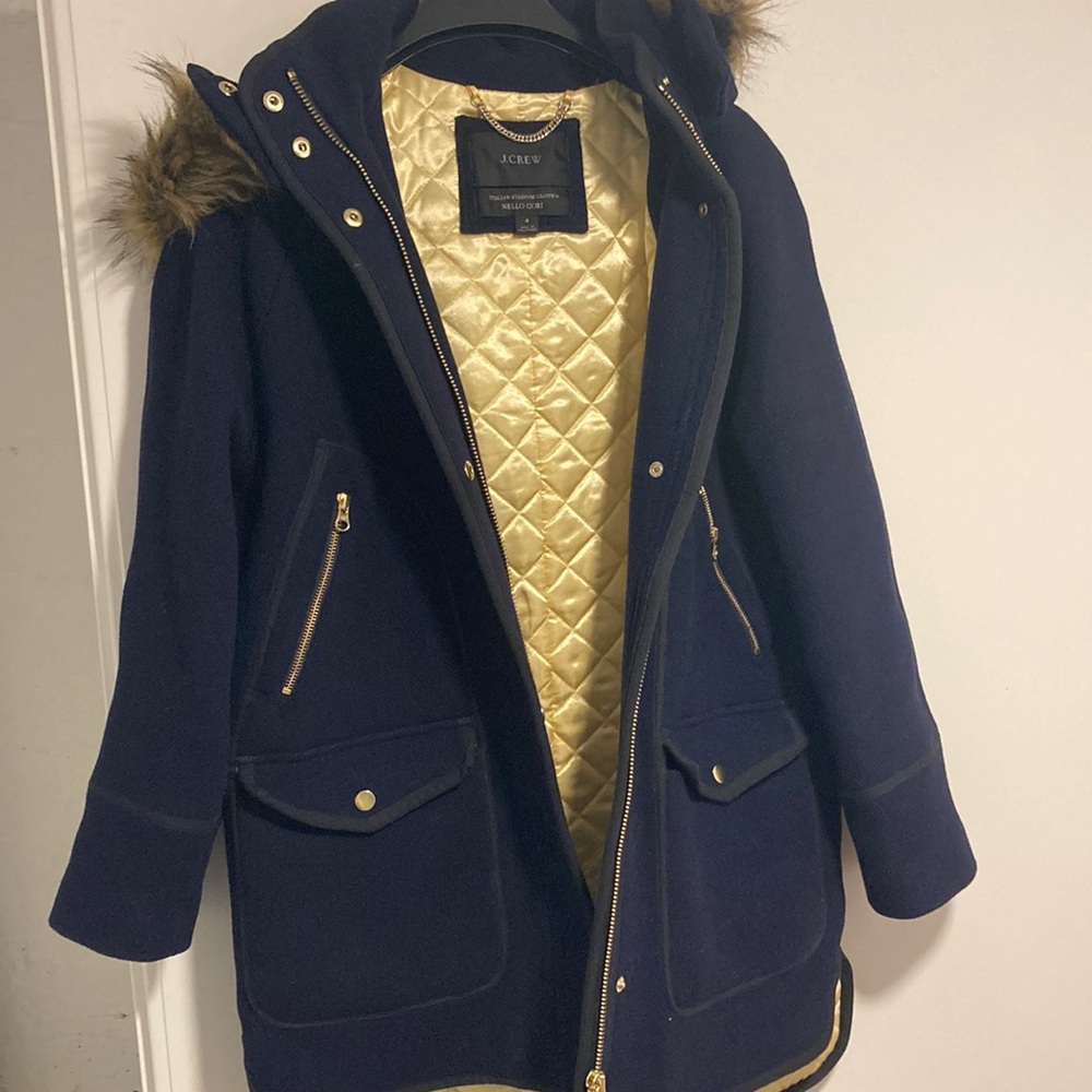 Hooded wool coat